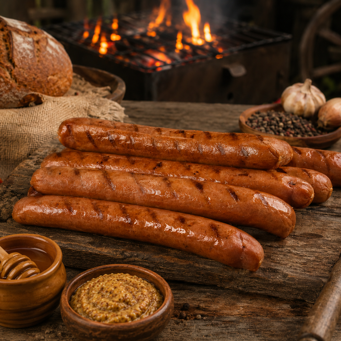 Mézes-Mustáros Grillkolbász